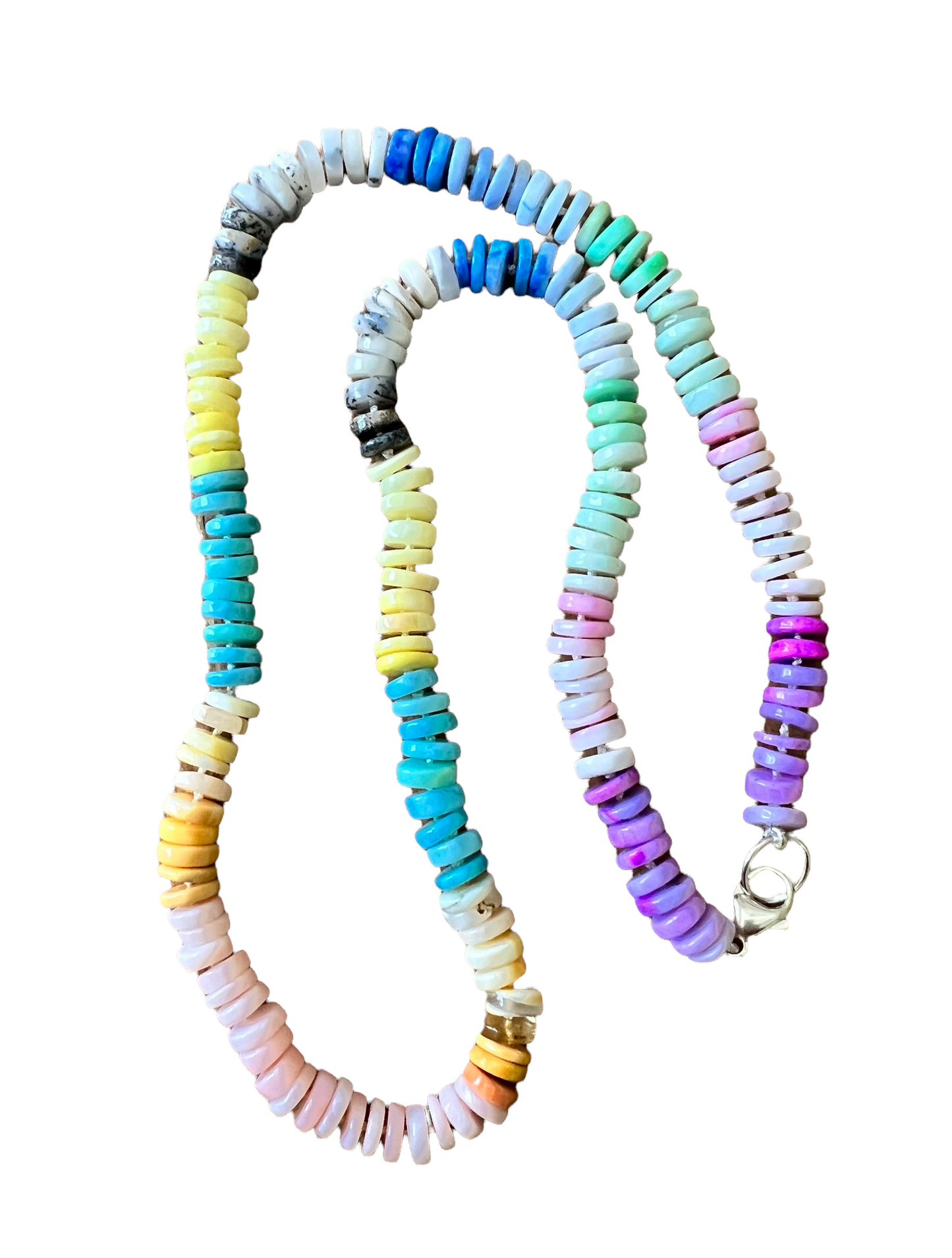 Rainbow heishi opal necklace
