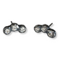 Sterling Silver And White Diamond Bezel Set Earrings