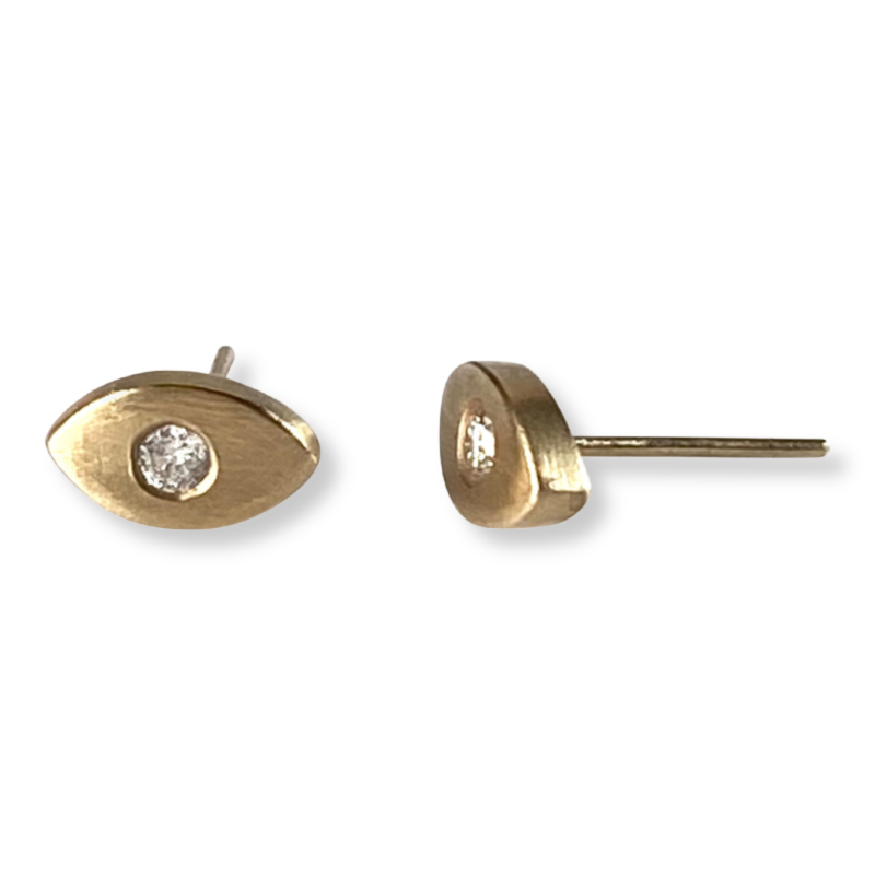 Yellow Gold Eye Studs