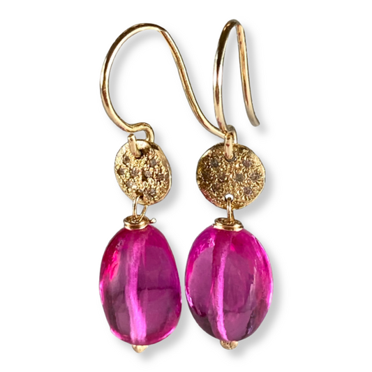 Pink Spinel Earrings