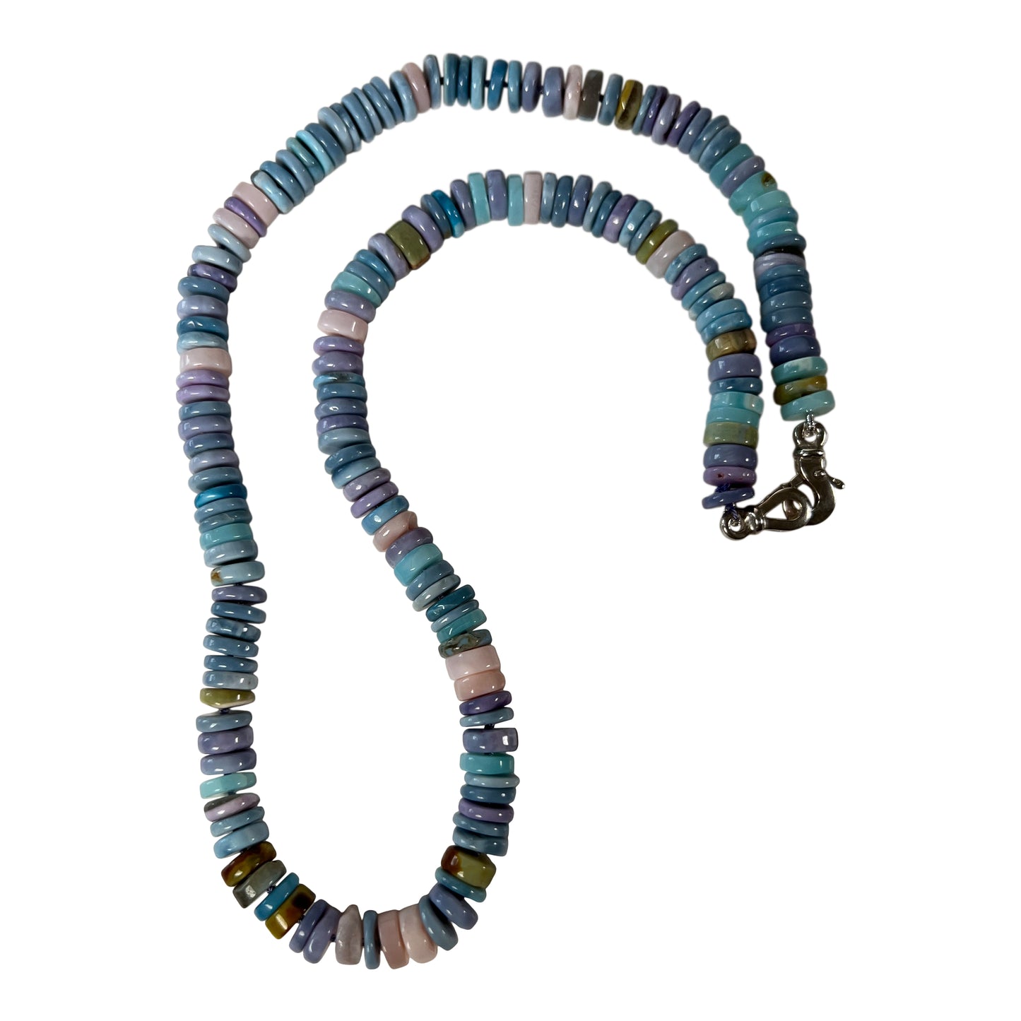 Multi hued opal heishi necklace