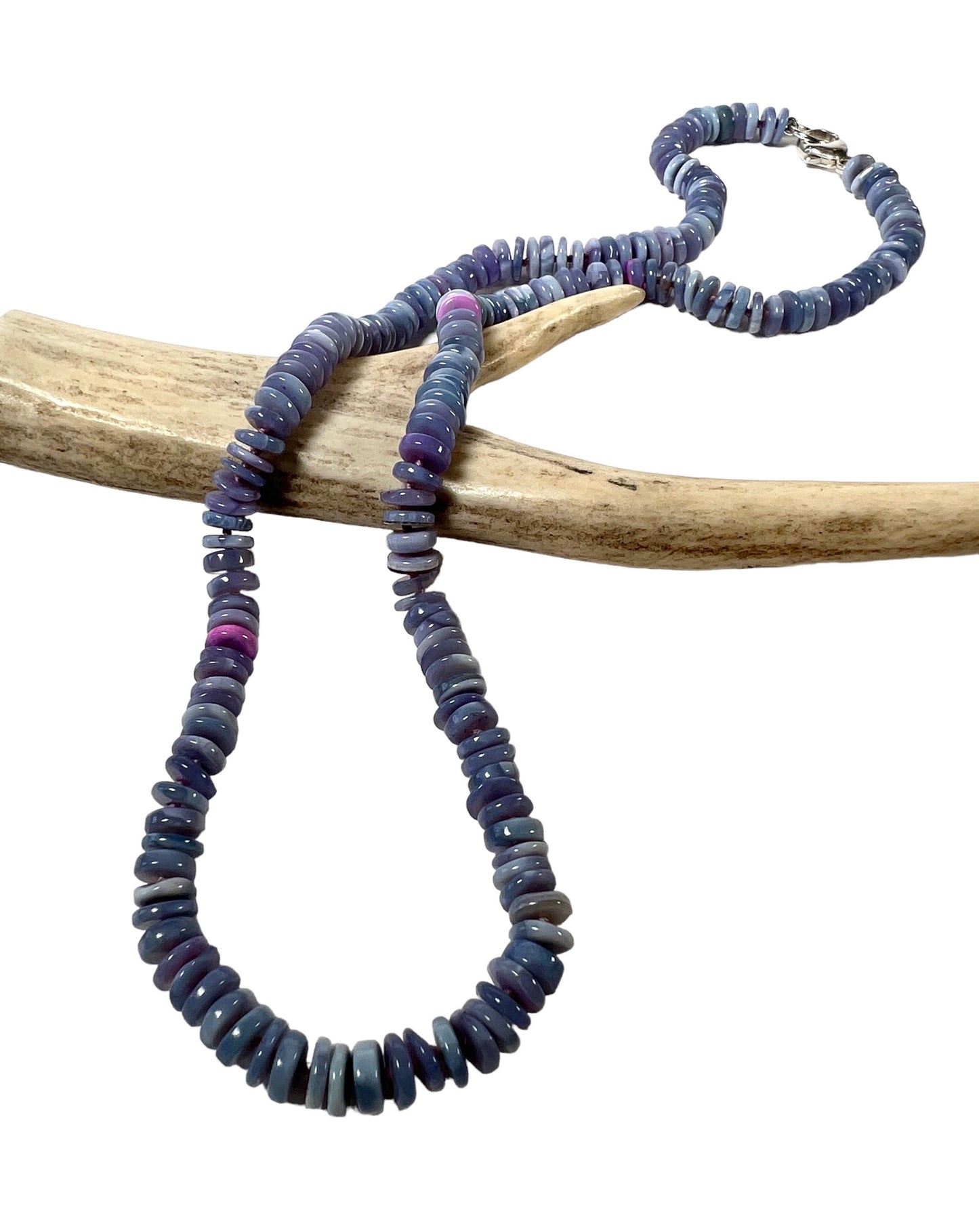 Purple opal heishi necklace