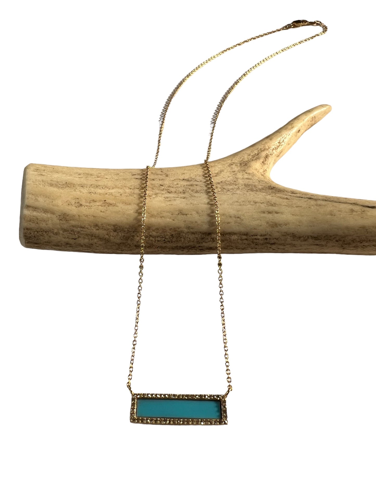 Gold & turquoise inlay necklace
