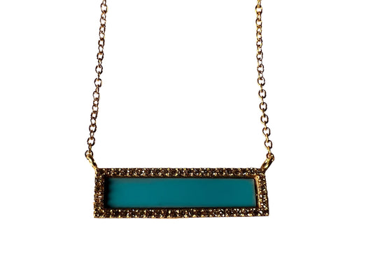 Gold & turquoise inlay necklace