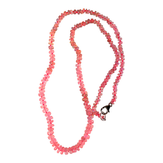 Neon pink Ethiopian opal necklace