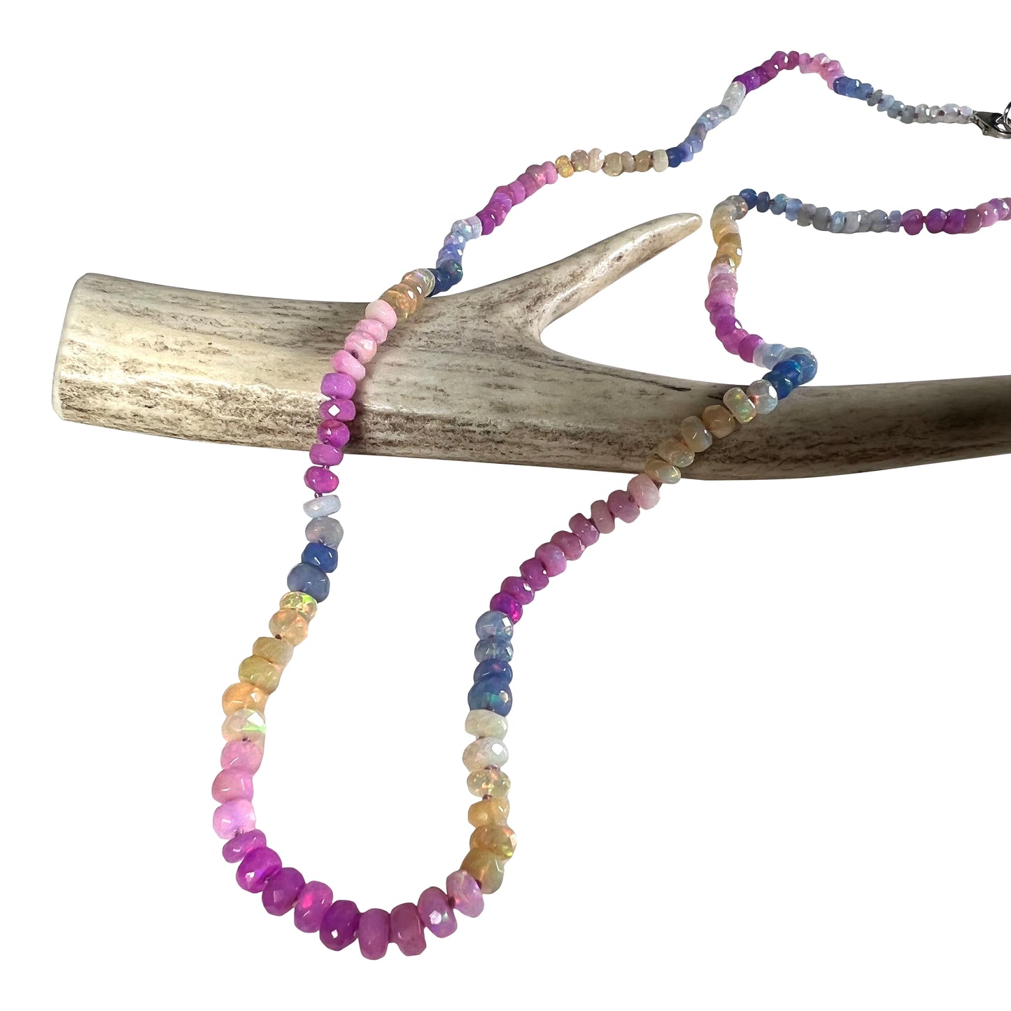 Bright multi Ethiopian opal necklace
